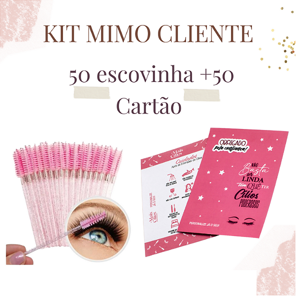 50 Escovinha descartável Cílios 50 Cartão Cuidados Extensão de Cílios PERSONALIZADO
